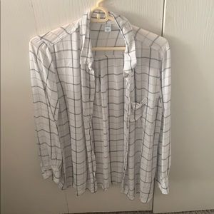 Plaid tunic length shirt